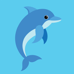 Fototapeta premium Bottlenose dolphin vector art illustration. 