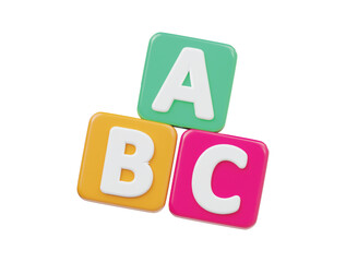 Abc block icon 3d render illustration