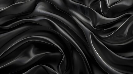 Fototapeta premium black textures wallpaper abstract 4k background silk smooth waves pattern modern clean minimal backdrop design black and white high definition 