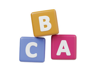 Abc block icon 3d render illustration
