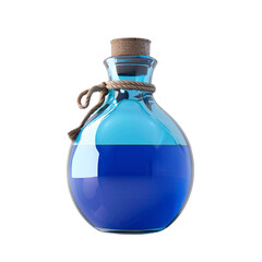 Blue Potion in a Glass Bottle