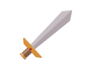Gaming sword icon 3d render illustration