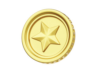 Star coin icon 3d render illustration