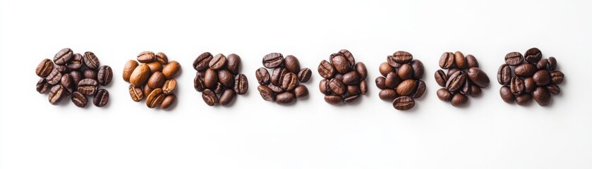 Naklejka premium Allergy symbols blending into coffee beans, symbolic representation of coffee allergy, high detail, isolated on white background