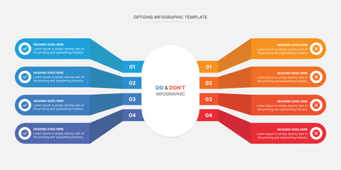 Dos and Don'ts, Pros and Cons, Comparison Infographic Design Template