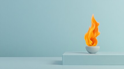 Realistic fire flames animated with vivid colors on a bright white background, perfect for creative projects or commercial use