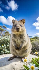 a quokka with beautiful natural background