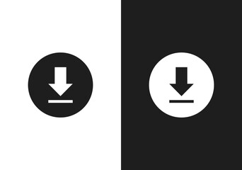 Download flat round buttons icon set. Black white web browser arrow sign symbols