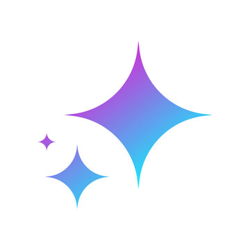 Generate AI Abstract Vector Symbol. Artificial Intelligence Colorful Stars Icon