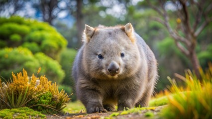 Obraz premium a wombat with beautiful natural background