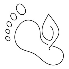 Ecological Footprint Monoline Icon Design. Represents Environmental Impact, Sustainability, Green Practices, Eco-friendly Living. Transparent PNG.