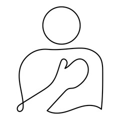 Self-care Movements Monoline Icon Design. Represents Mental Health, Emotional Well-being, Life Balance, Personal Development. Transparent PNG.