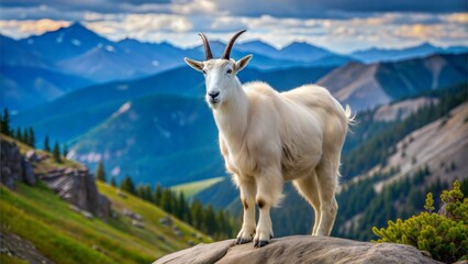Obraz premium a mountain goat with beautiful natural background