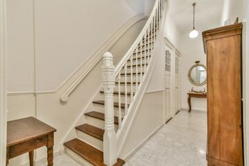 Elegant staircase in a classic home interior