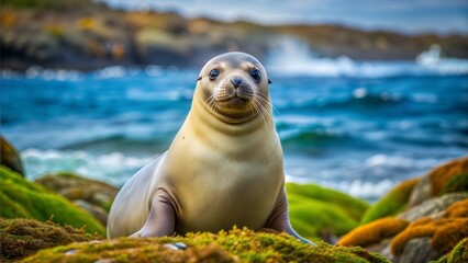 a seal with beautiful natural background