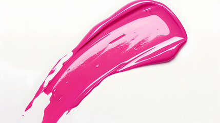 Pink liquid lipstick smear isolated on white background