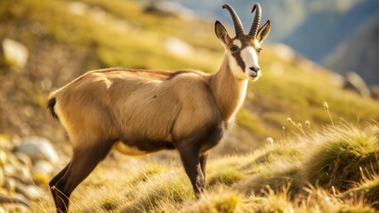 Obraz premium a chamois with beautiful natural background