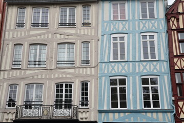 Maisons à pans de bois à Rouen en Normandie. France