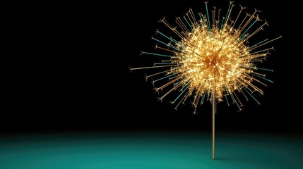 Fototapeta premium A sparkling wand illuminating the night, capturing the essence of joy and celebration during New Year's Eve festivities