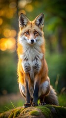 Fototapeta premium a fox with beautiful natural background