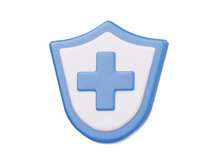 Fototapeta premium Medical shield icon 3d render illustration