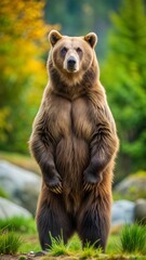 Fototapeta premium a grizzly with beautiful natural background