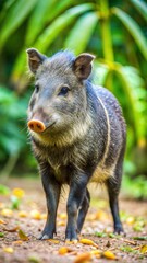 Fototapeta premium a peccary with beautiful natural background