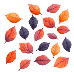 Obraz premium A vibrant collection of autumn leaves in various colors, perfect for seasonal themes and nature-inspired designs.