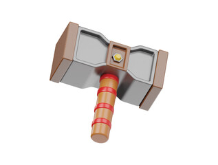 Gaming hammer icon 3d render illustration