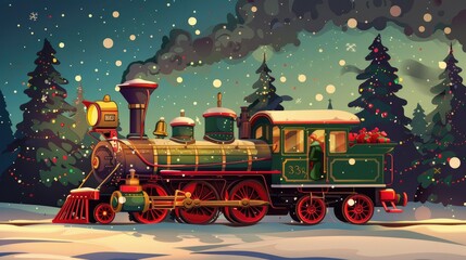 A Festive Train Journey Through a Winter Wonderland