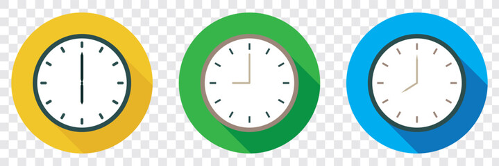 Clock icon in flat style, timer. clock icon in trendy flat style isolated on background. EPS 10.