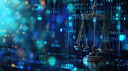 Abstract Scale of Justice in a Digital World
