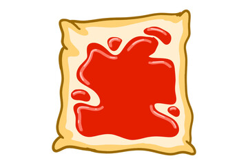 A Bread Covered with Strawberries Jam