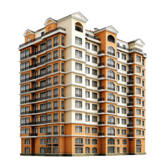 Fototapeta premium Modern City Living: A Stylish Apartment Building with a Classic Touch