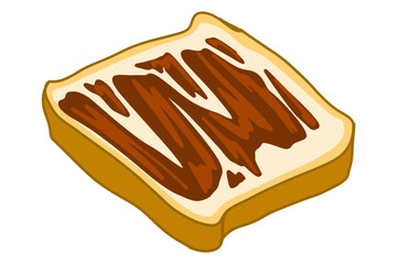 A Bread Covered with Chocolate Jam