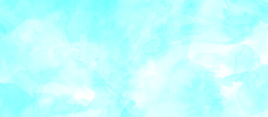 Grunge watercolor paint splash and stains abstract blue texture background, watercolor cloudy blue paper texture,  brushed watercolor texture abstract background with soft blue watercolor stains.