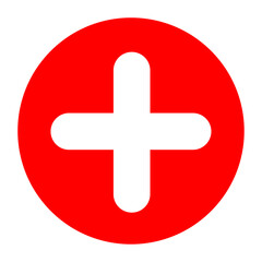 Obraz premium White Medical Icon Sign on Red Circle Vector Illustration