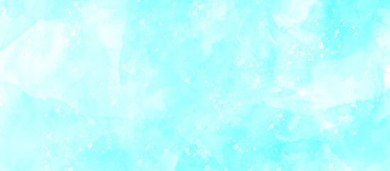 Simple blue color watercolor splashes with soft watercolor stains, soft light watercolor texture hand drawing graphic design, cloudy abstract watercolor abstract painting background.