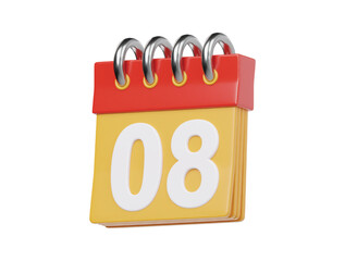 Calender icon 3d render illustration 