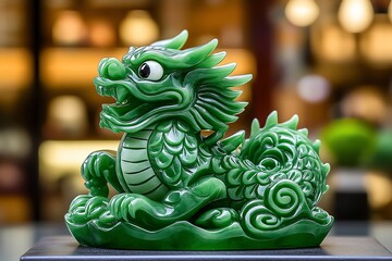 Fototapeta premium Jade animals, symbolic carvings, cultural motifs represent various virtues and qualities in different traditions