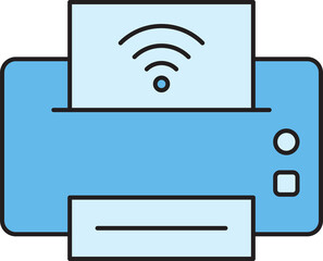 Printer and Wifi Connected Icon
