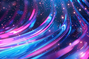 Obraz premium Abstract Neon Lights Swirling in the Night Sky