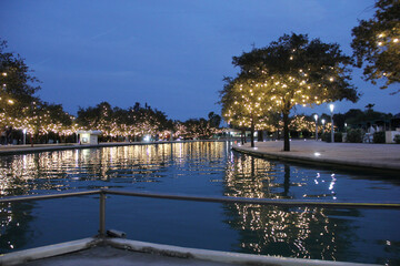 Recorrido Santa Lucia de noche, Monterrey, M&eacute;xico