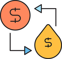 Oil and Money Swap Icon
