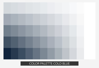 Obraz premium Color Palette. Cool blue tones. Color template used for modern and trendy designs, prints and illustrations.