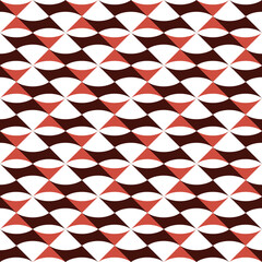 Seamless pattern with geometric motifs in three colors