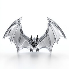Obraz premium Elegant glass sculpture of a bat showcasing intricate details and a striking design, perfect for decor or art enthusiasts.
