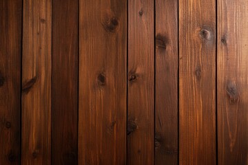 Fototapeta premium A close-up view of a rustic wooden surface, showcasing rich brown tones and natural textures for design and background use.