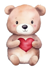 Obraz premium PNG Otter heart cute love.