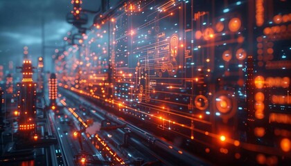 Fototapeta premium Holistic Digital Workflow Platform: A Thorough Visualization of State-of-the-Art Technologies Unifying for Streamlined Operations